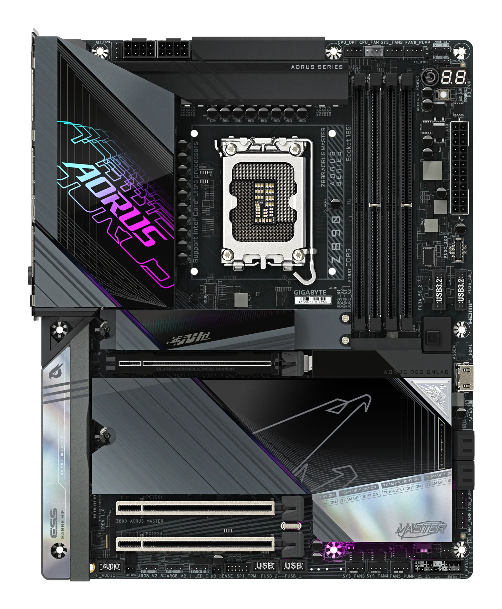 Bekijk afbeelding 2 van Gigabyte Z890 AORUS Master (Z890, S1851, ATX, DDR5)